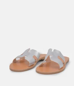 Glaritis Stylish Metallic Silver Sandals
