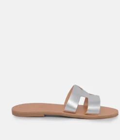 Glaritis Stylish Metallic Silver Sandals