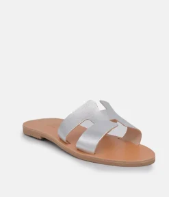 Glaritis Stylish Metallic Silver Sandals