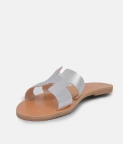 Glaritis Stylish Metallic Silver Sandals