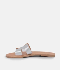 Glaritis Stylish Metallic Silver Sandals