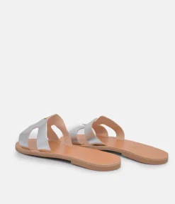 Glaritis Stylish Metallic Silver Sandals
