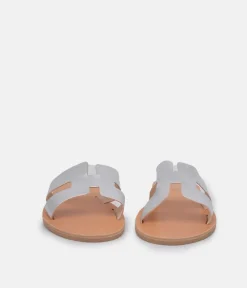 Glaritis Stylish Metallic Silver Sandals