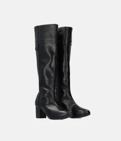 Gorgeous Black Block Heel Long Boots