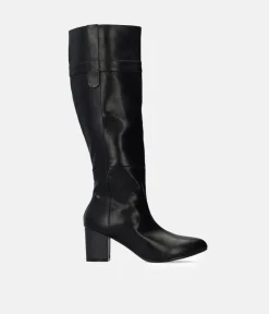 Gorgeous Black Block Heel Long Boots