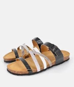 Gorgeous Black Multi Strap Sandals