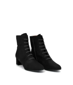 Gorgeous Black Suede Cinderella Ankle Boots