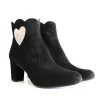 Gorgeous Black Suede Love Heart Ankle Boots