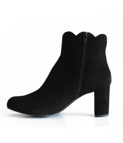 Gorgeous Black Suede Love Heart Ankle Boots