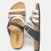 Gorgeous Black/Silver Multi Strap Sandals