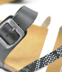 Gorgeous Black/Silver Multi Strap Sandals