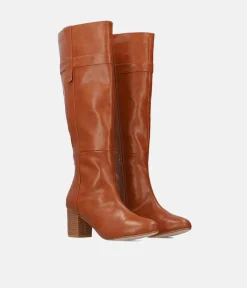 Gorgeous Brown Block Heel Long Boots