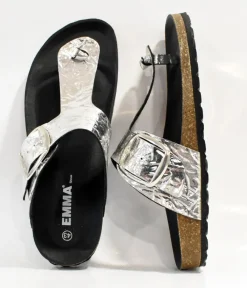Gorgeous Glitzy Silver Thong Sandals