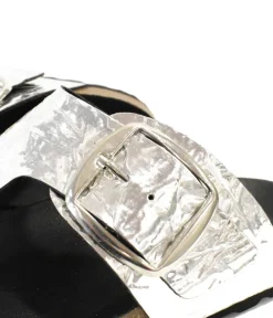 Gorgeous Glitzy Silver Thong Sandals