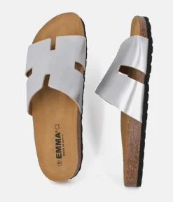 Gorgeous Hermes Inspired Metallic Silver Sandals