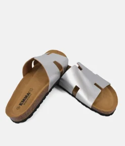 Gorgeous Hermes Inspired Metallic Silver Sandals