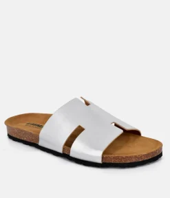 Gorgeous Hermes Inspired Metallic Silver Sandals