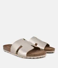 Gorgeous Hermes Inspired Metallic Gold Sandals