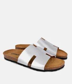 Gorgeous Hermes Inspired Metallic Silver Sandals