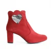 Gorgeous Red Suede Love Heart Ankle Boots