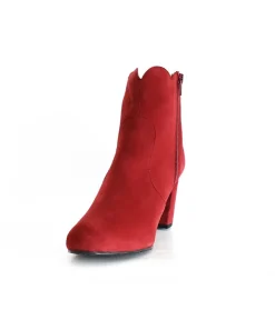 Gorgeous Red Suede Love Heart Ankle Boots