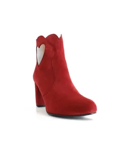 Gorgeous Red Suede Love Heart Ankle Boots