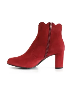 Gorgeous Red Suede Love Heart Ankle Boots