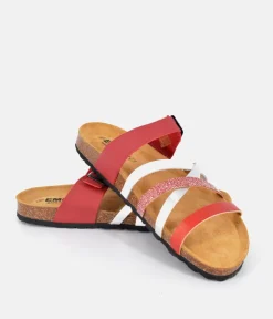 Gorgeous Red/White Multi Strap Sandals