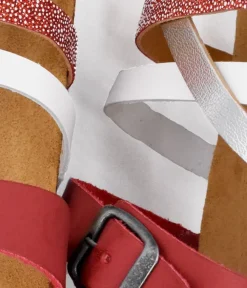 Gorgeous Red/White Multi Strap Sandals