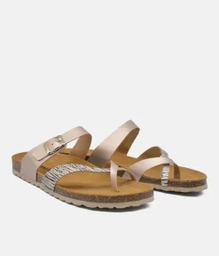 Gorgeous Rose Gold Combi Thong Sandal