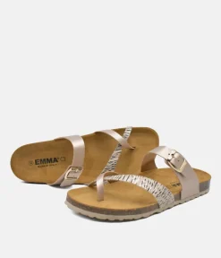 Gorgeous Rose Gold Combi Thong Sandal
