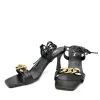 Gorgeous Strappy Black Heels With Gold Chain