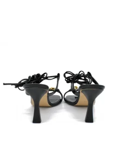 Gorgeous Strappy Black Heels With Gold Chain