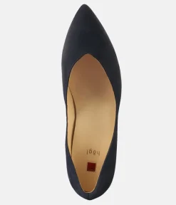 Hogl Chic Navy Blue Suede Flats