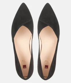Hogl Chic Plush Black Suede Flats