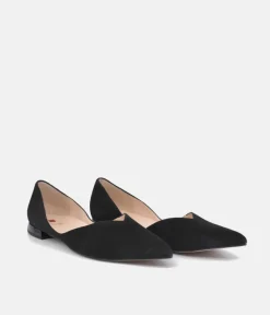 Hogl Chic Plush Black Suede Flats