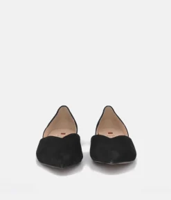 Hogl Chic Plush Black Suede Flats