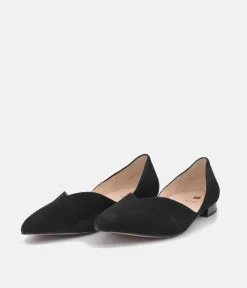 Hogl Chic Plush Black Suede Flats