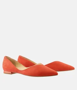 Hogl Chic Sunburst Coral Suede Flats