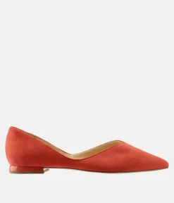 Hogl Chic Sunburst Coral Suede Flats