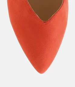 Hogl Chic Sunburst Coral Suede Flats