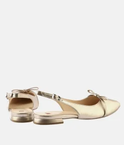 Hogl Luxurious Metallic Gold Slingbacks