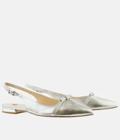 Hogl Luxurious Metallic Silver Slingbacks