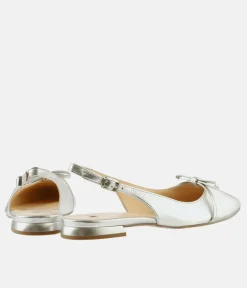 Hogl Luxurious Metallic Silver Slingbacks
