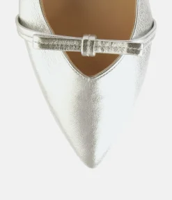 Hogl Luxurious Metallic Silver Slingbacks