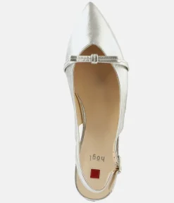 Hogl Luxurious Metallic Silver Slingbacks
