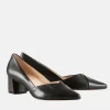Hogl Premium Black Leather Sweetheart Block Heels