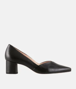 Hogl Premium Black Leather Sweetheart Block Heels