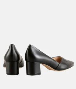 Hogl Premium Black Leather Sweetheart Block Heels