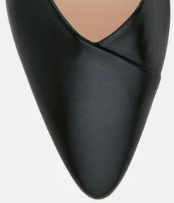 Hogl Premium Black Leather Sweetheart Block Heels